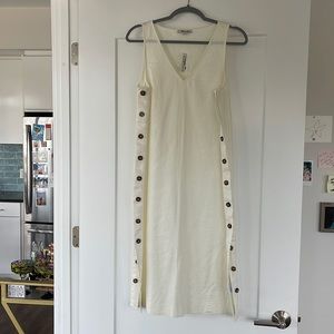 Madewell Linen Dress w Button Side Detail